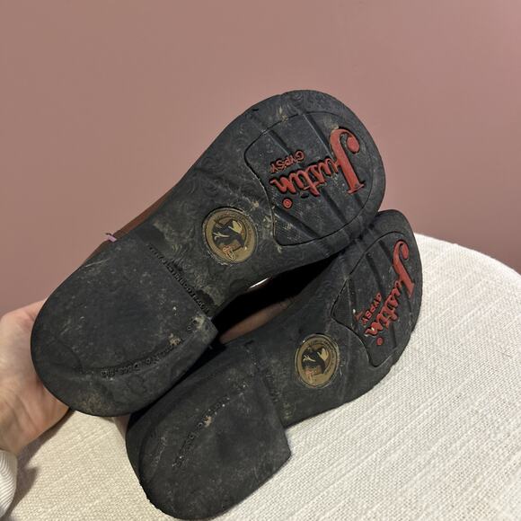 Justin Gypsy Women's Boots 5.5 B Western Cowgirl Brown Purple L9903 Round Toe - Picture 6 of 6